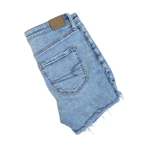 American Eagle Light Wash High Rise Denim Jean Shorts - Picture 4 of 4